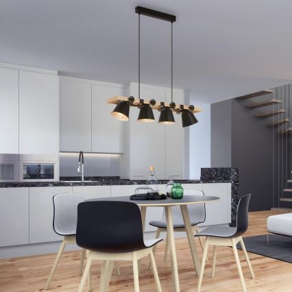 Brilo - Lestenec na vrvici TALLE 4xE27/40W/230V kavčukovec