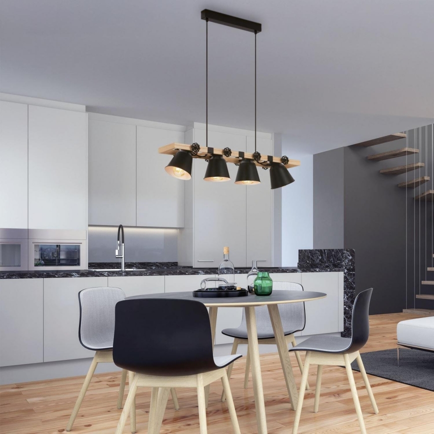 Brilo - Lestenec na vrvici TALLE 4xE27/40W/230V kavčukovec