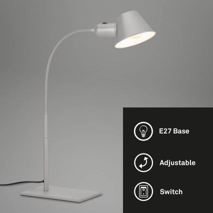 Brilo - Namizna svetilka 1xE27/10W/230V matiran krom