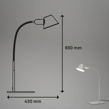 Brilo - Namizna svetilka 1xE27/10W/230V matiran krom