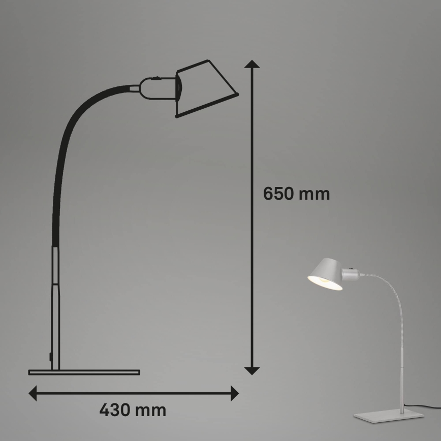 Brilo - Namizna svetilka 1xE27/10W/230V matiran krom