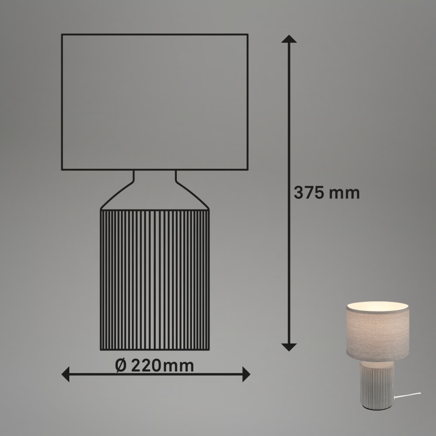 Brilo - Namizna svetilka INO 1xE14/10W/230V siva