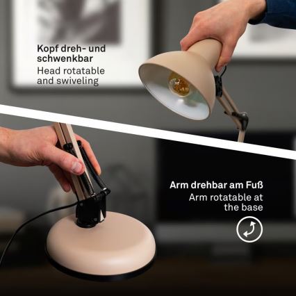 Brilo - Namizna svetilka PIXA 1xE14/25W/230V bež