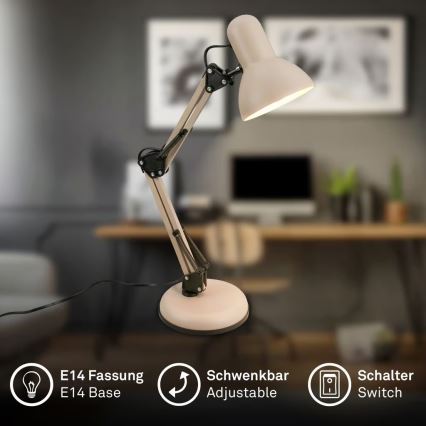 Brilo - Namizna svetilka PIXA 1xE14/25W/230V bež