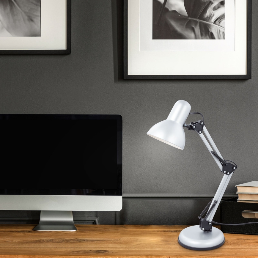 Brilo - Namizna svetilka PIXA 1xE14/25W/230V srebrna