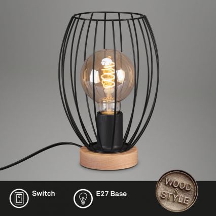Brilo - Namizna svetilka WAKTU 1xE27/25W/230V kavčukovec