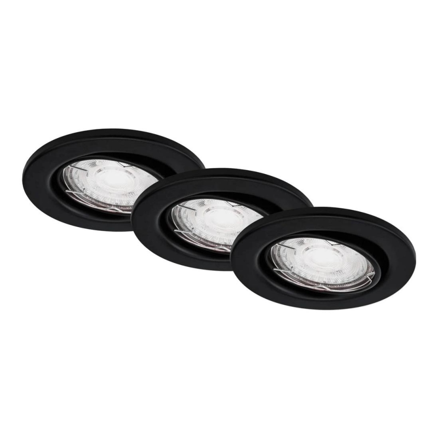 Brilo - SET 3x LED Kopalniška vgradna svetilka 1xGU10/5W/230V IP23 črna