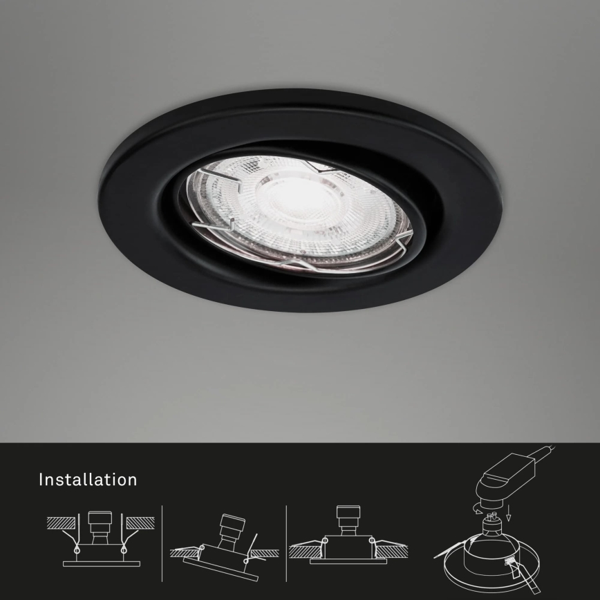 Brilo - SET 3x LED Kopalniška vgradna svetilka 1xGU10/5W/230V IP23 črna