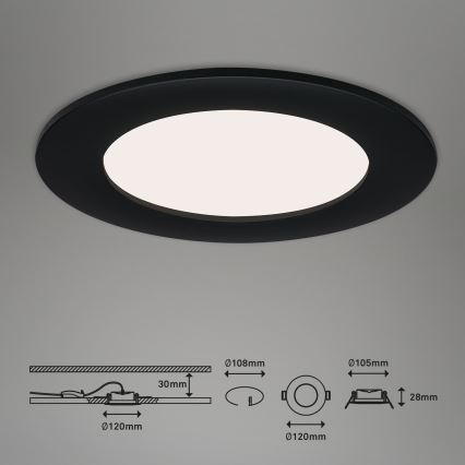 Brilo - SET 3x LED Kopalniška vgradna svetilka FLAT LED/7W/230V IP44