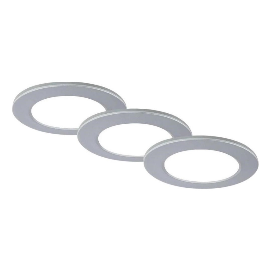 Brilo - SET 3x LED Kopalniška vgradna svetilka LED/4W/230V IP44 3000/4000K srebrna