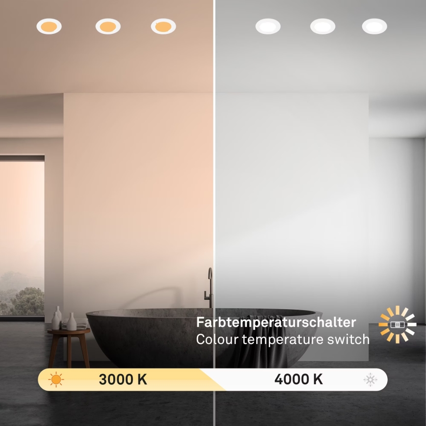 Brilo - SET 3x LED Kopalniška vgradna svetilka LED/4W/230V IP44 3000/4000K bela
