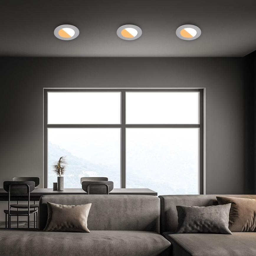 Brilo - SET 3x LED Kopalniška vgradna svetilka LED/4W/230V IP44 3000/4000K srebrna