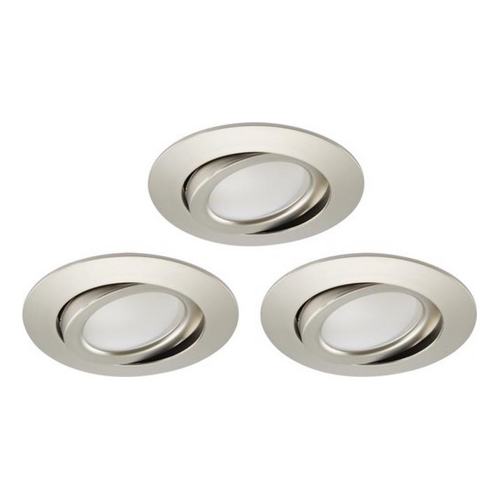 Brilo - SET 3x LED Zatemnitvena kopalniška vgradna svetilka LED/5W/230V IP23 mat krom