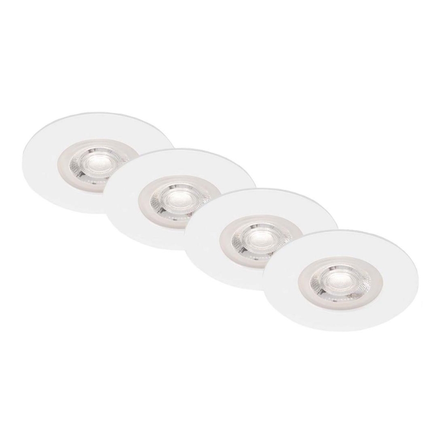 Brilo - SET 4x LED Kopalniška vgradna svetilka LED/4,9W/230V IP44 bela