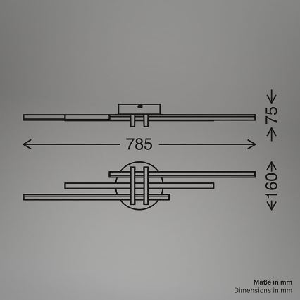 Brilo - stropna LED svetilka TINKA LED/21W/230V 3000K črna