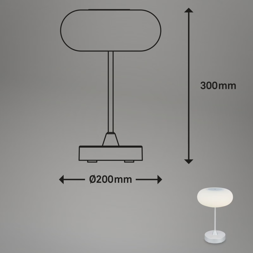 Brilo - zatemnjevalna zunanja polnilna LED namizna svetilka OLANA LED/3W/5V IP44