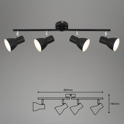 Briloner 10698890 - Reflektor 4xE14/25W/230V črna