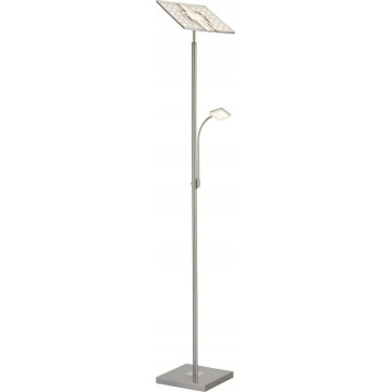 Briloner 1328-022 - Zatemnitvena talna LED svetilka LED/21W/230V + LED/3,5W matni krom