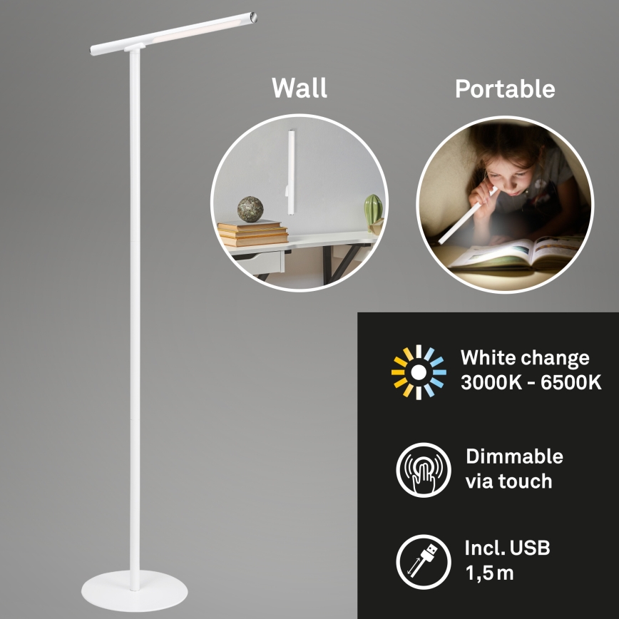 Briloner 1384-016 - LED Zatemnitvena talna svetilka na dotik 2v1 EVERYWHERE LED/2,3W/5V 2000 mAh