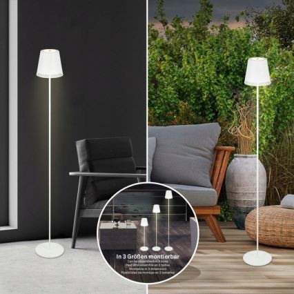 Briloner 1438016 - LED Zatemnitvena talna svetilka na dotik LED/3,5W/5V 3000K 130 cm bela
