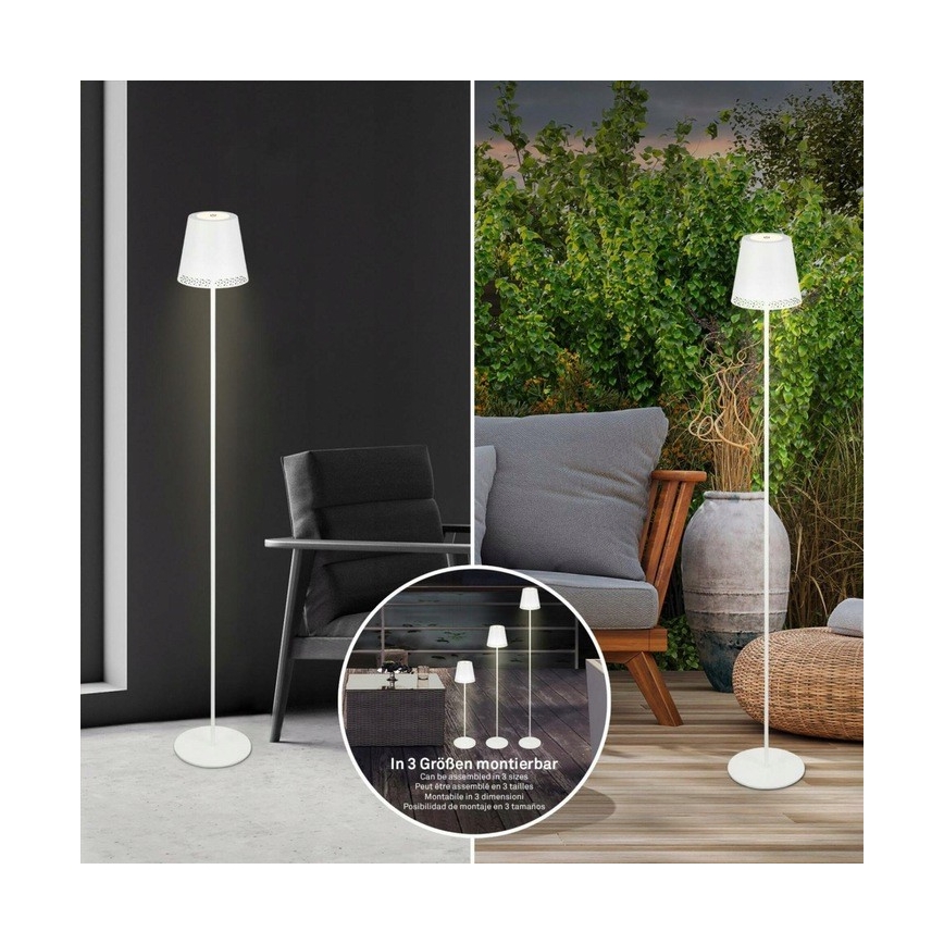 Briloner 1438016 - LED Zatemnitvena talna svetilka na dotik LED/3,5W/5V 3000K 130 cm bela