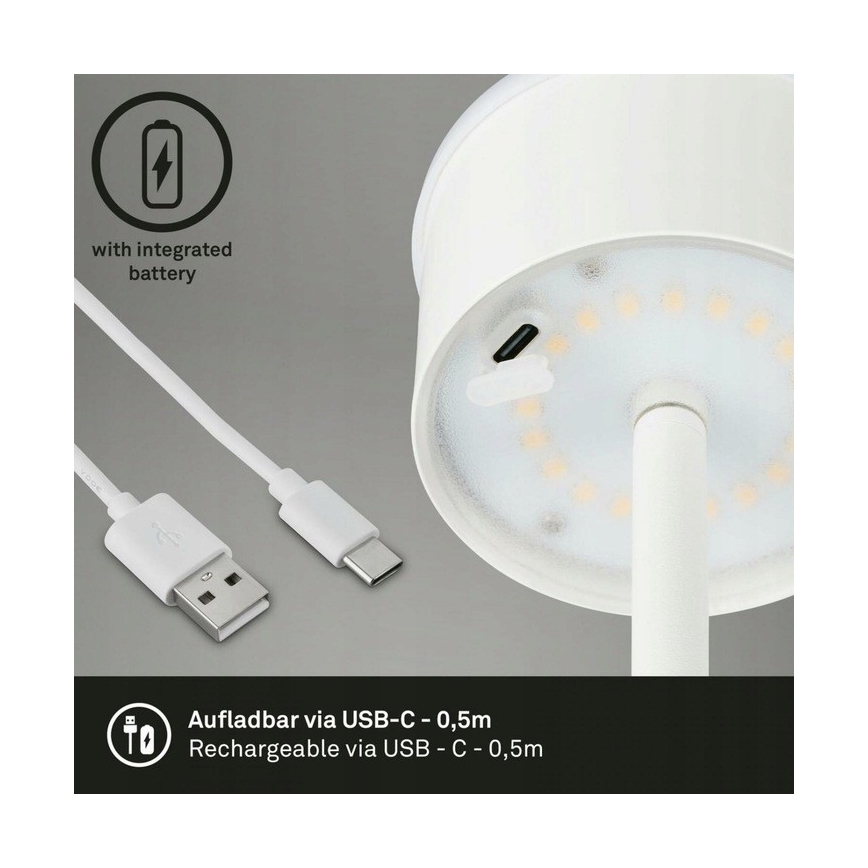 Briloner 1438016 - LED Zatemnitvena talna svetilka na dotik LED/3,5W/5V 3000K 130 cm bela