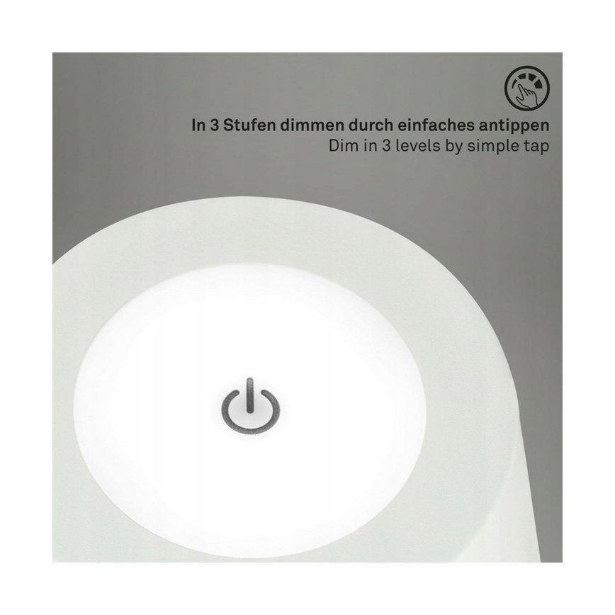 Briloner 1438016 - LED Zatemnitvena talna svetilka na dotik LED/3,5W/5V 3000K 130 cm bela