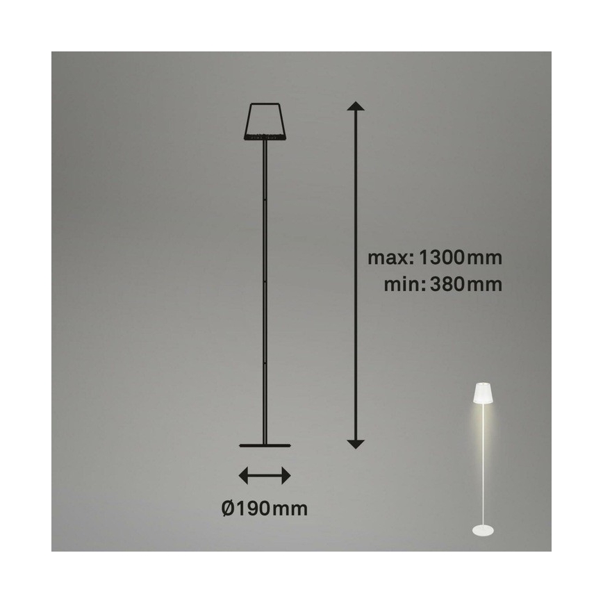 Briloner 1438016 - LED Zatemnitvena talna svetilka na dotik LED/3,5W/5V 3000K 130 cm bela