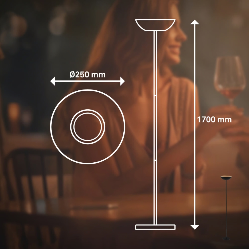 Briloner 1500015 - zatemnjevalna stoječa LED svetilka ESTATE LED/8W/5V 4000 mAh črna