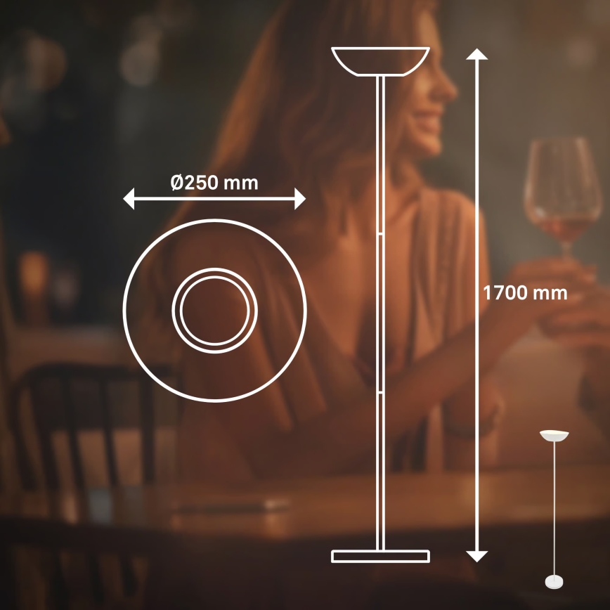 Briloner 1500016 - LED zatemnjevalna stoječa svetilka ESTATE LED/8W/5V 4000 mAh bela