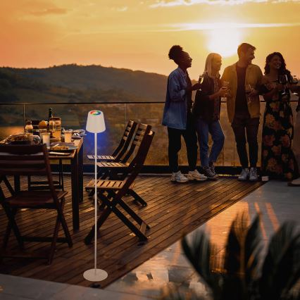 Briloner 1507016 - zatemnjevalna LED stoječa svetilka KIKI, LED/4,3W/5V, IP44, 2600 mAh, bela