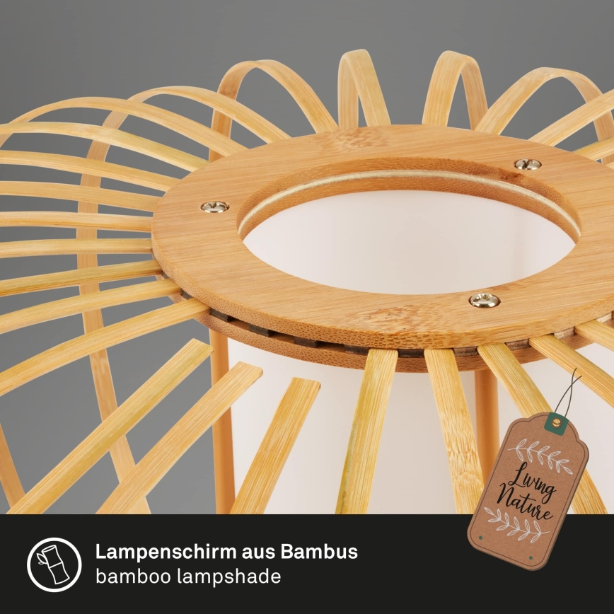 Briloner 1759011 - Stojna svetilka 1xE27/10W/230V bambus/črna