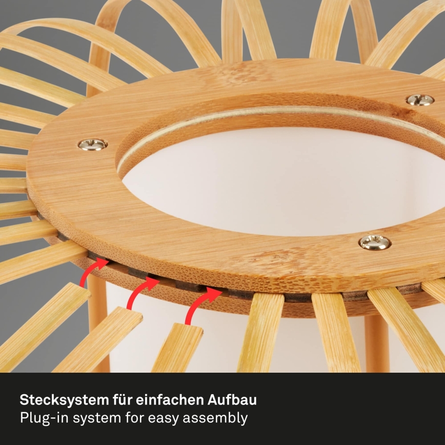 Briloner 1759011 - Stojna svetilka 1xE27/10W/230V bambus/črna