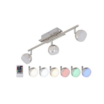 Briloner 2040-032 - LED RGB Zatemnitveni reflektor 3xLED/3,3W/230V + Daljinski upravljalnik