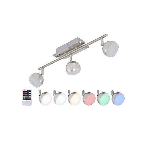 Briloner 2040-032 - LED RGB Zatemnitveni reflektor 3xLED/3,3W/230V + Daljinski upravljalnik