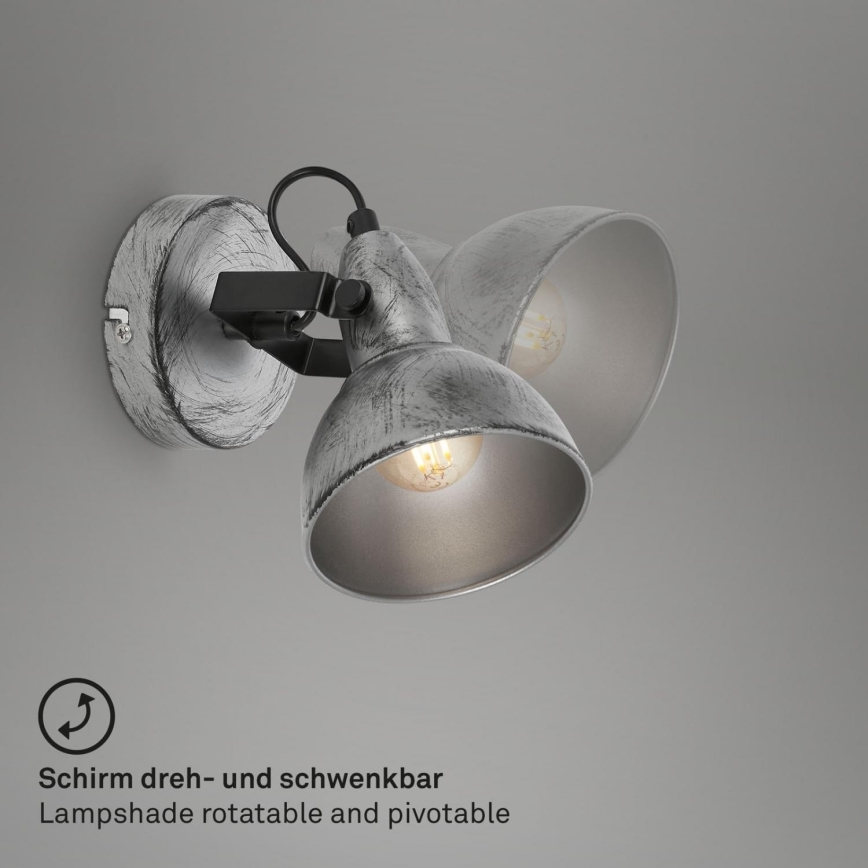 Briloner 2049-014 - Stenski reflektor RETRO 1xE14/40W/230V siva