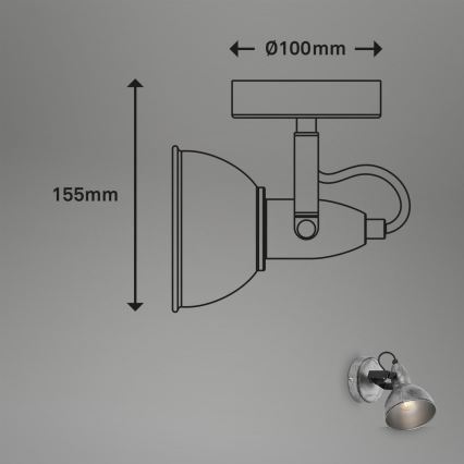 Briloner 2049-014 - Stenski reflektor RETRO 1xE14/40W/230V siva