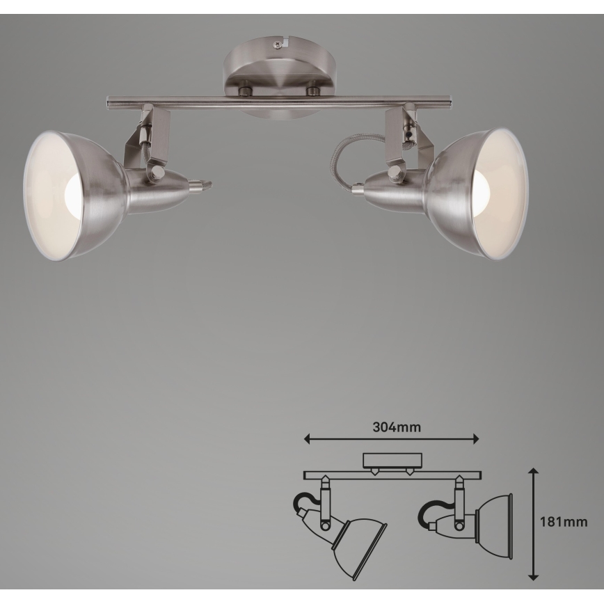 Briloner 2049-022 - Reflektor SOFT 2xE14/40W/230V mat krom