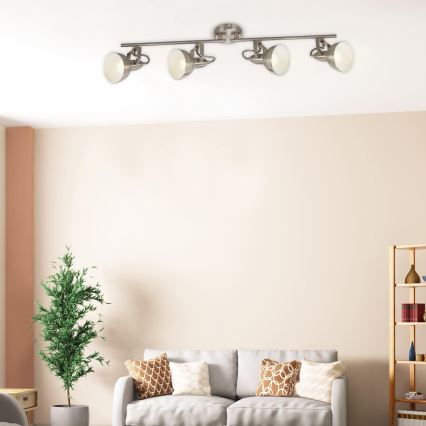 Briloner 2049-042 - Točkovna stropna svetilka 4xE14/40W/230V srebrna