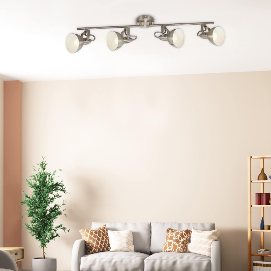 Briloner 2049-042 - Točkovna stropna svetilka 4xE14/40W/230V srebrna