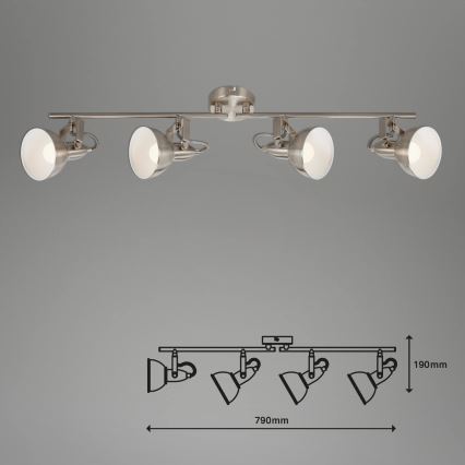Briloner 2049-042 - Točkovna stropna svetilka 4xE14/40W/230V srebrna