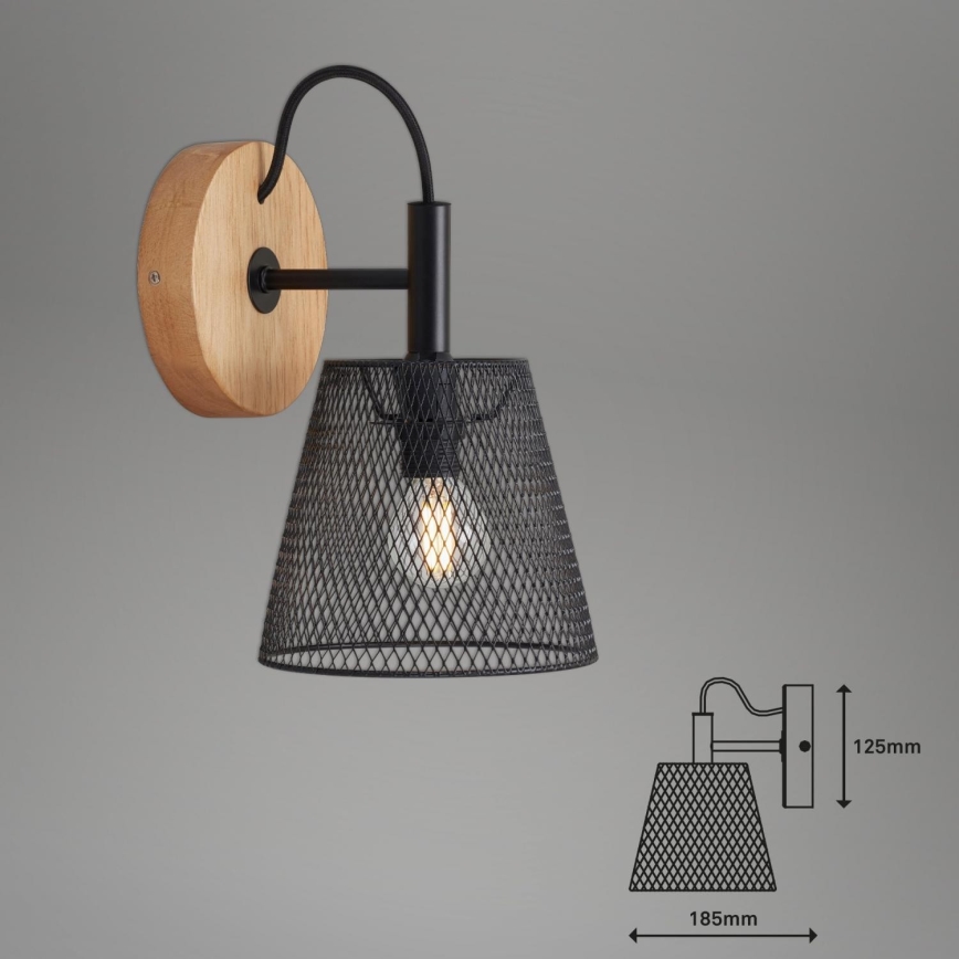Briloner 2077-015 - Stenska svetilka WOOD & STYLE 1xE14/25W/230V kavčukovec
