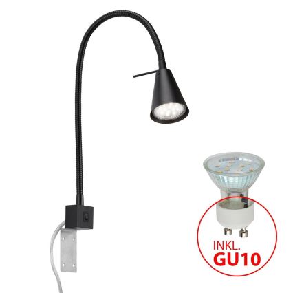 Briloner 2080-015 - LED Stenska svetilka COMFORT LIGHT 1xGU10/5W/230V črna