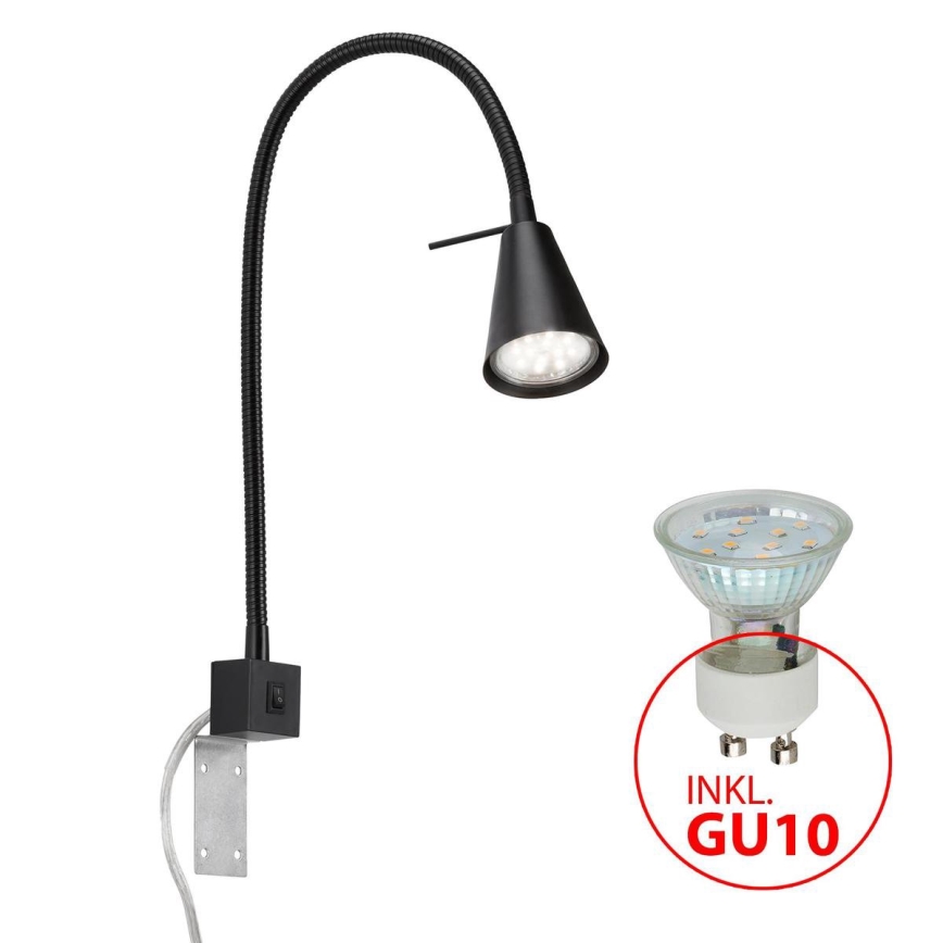 Briloner 2080-015 - LED Stenska svetilka COMFORT LIGHT 1xGU10/5W/230V črna