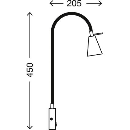 Briloner 2082-015 - LED Stenska svetilka COMFORT LIGHT 1xGU10/5W/230V črna