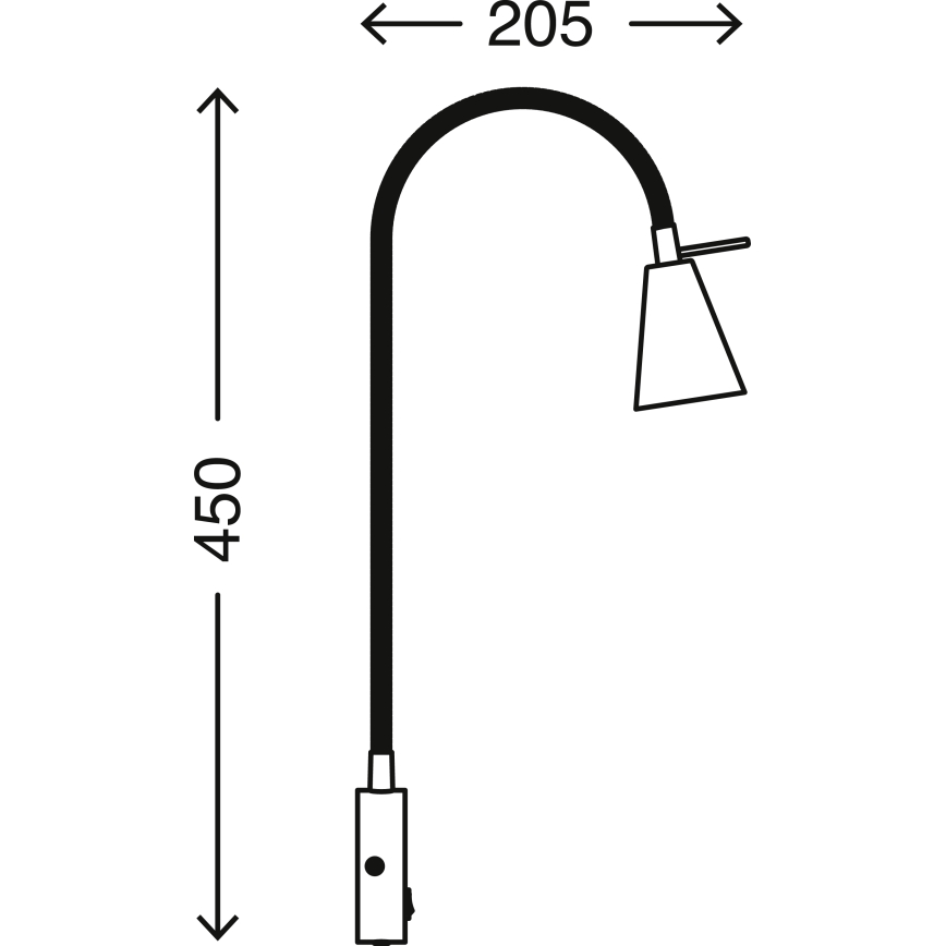 Briloner 2082-015 - LED Stenska svetilka COMFORT LIGHT 1xGU10/5W/230V črna