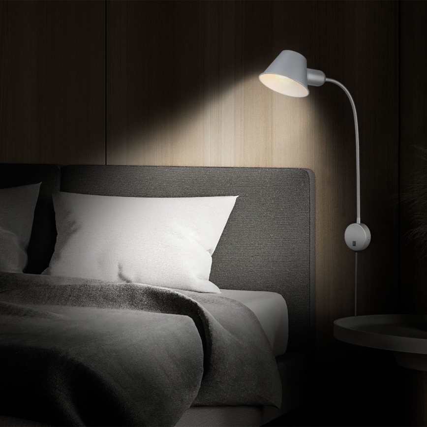 Briloner 2089-014 - Nastavljiva stenska svetilka BRELLO 1xE27/10W/230V mat krom