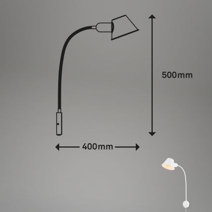 Briloner 2089-016 - Prilagodljiva stenska svetilka BRELLO 1xE27/10W/230V bela