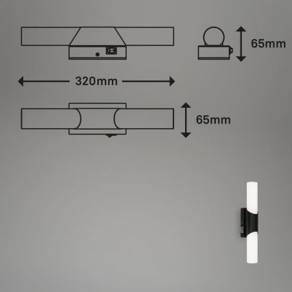 Briloner 2111-015 - LED kopalniška osvetlitev za ogledalo LED/6,5W/230V 32 cm črna