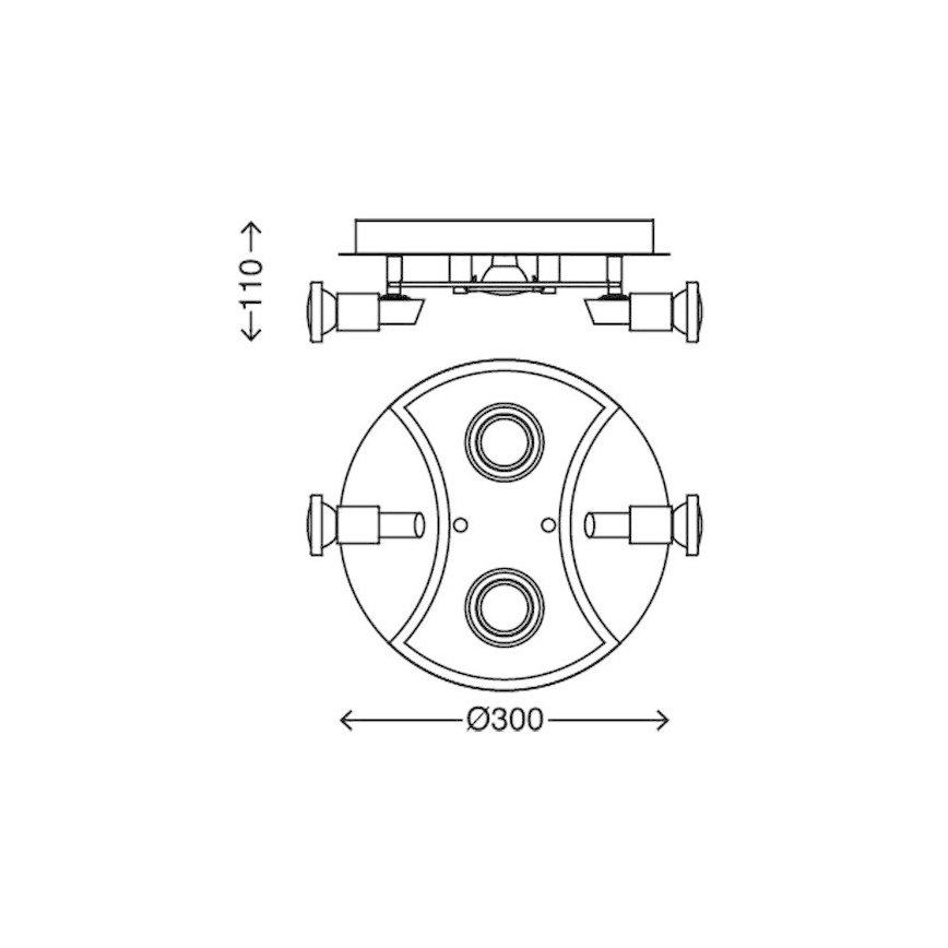 Briloner 2159-048LM - LED Reflektor SPLASH 4xGU10/3W/230V
